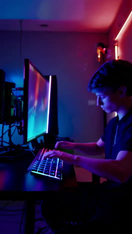 gamer in action at home