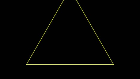 Black background and multiple moving triangles, Zoom in and out repeatedly