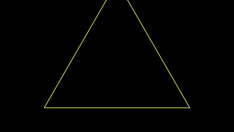 black background and multiple moving triangles, zoom in and out repeatedly