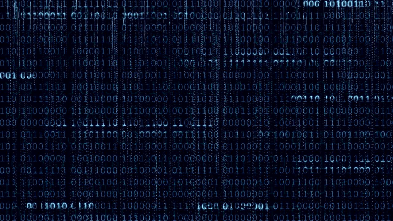 Blue Binary Code Animation Background.