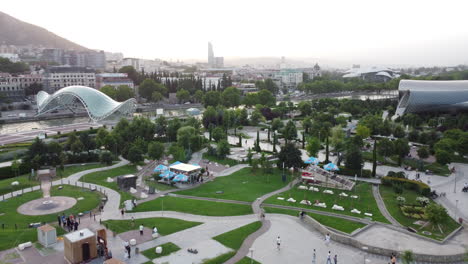 Drone-flyover-of-Rike-Park-and-bridge-of-peace