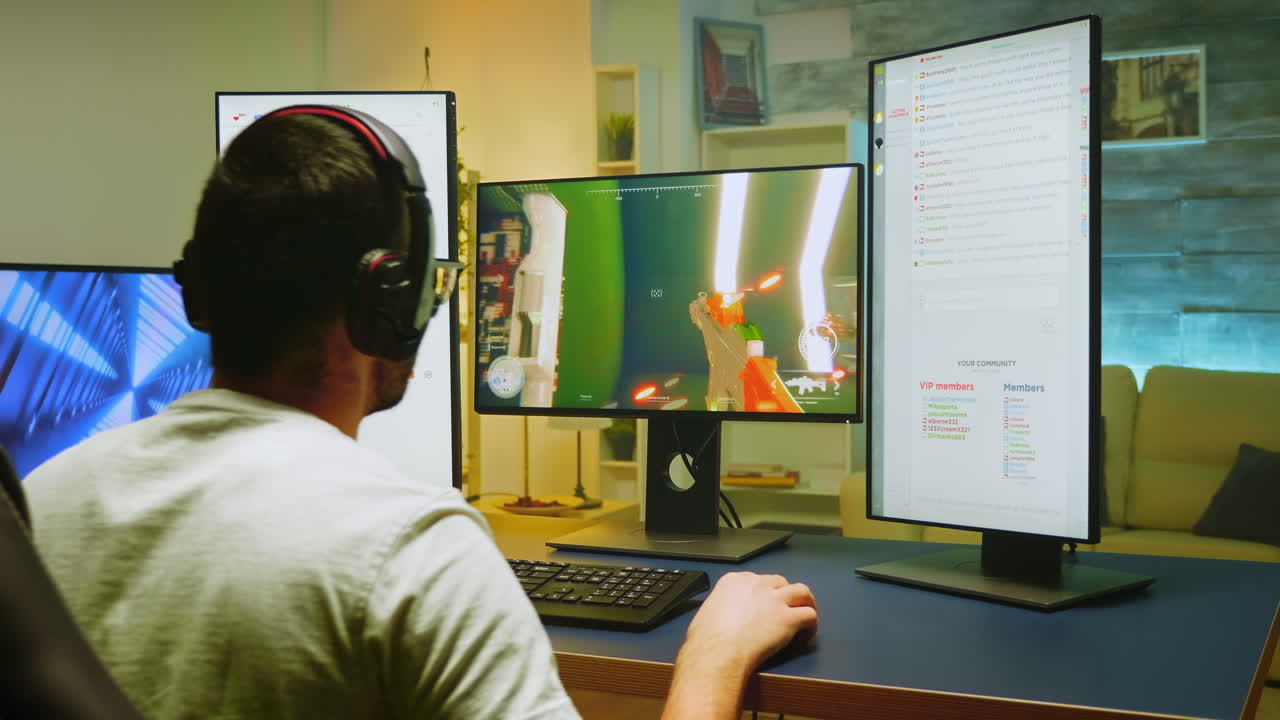 슈팅 챔피언십 기간 동안 프로 게이머의 게임 오버