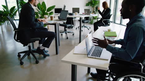 diverse professionals working in a modern office environment