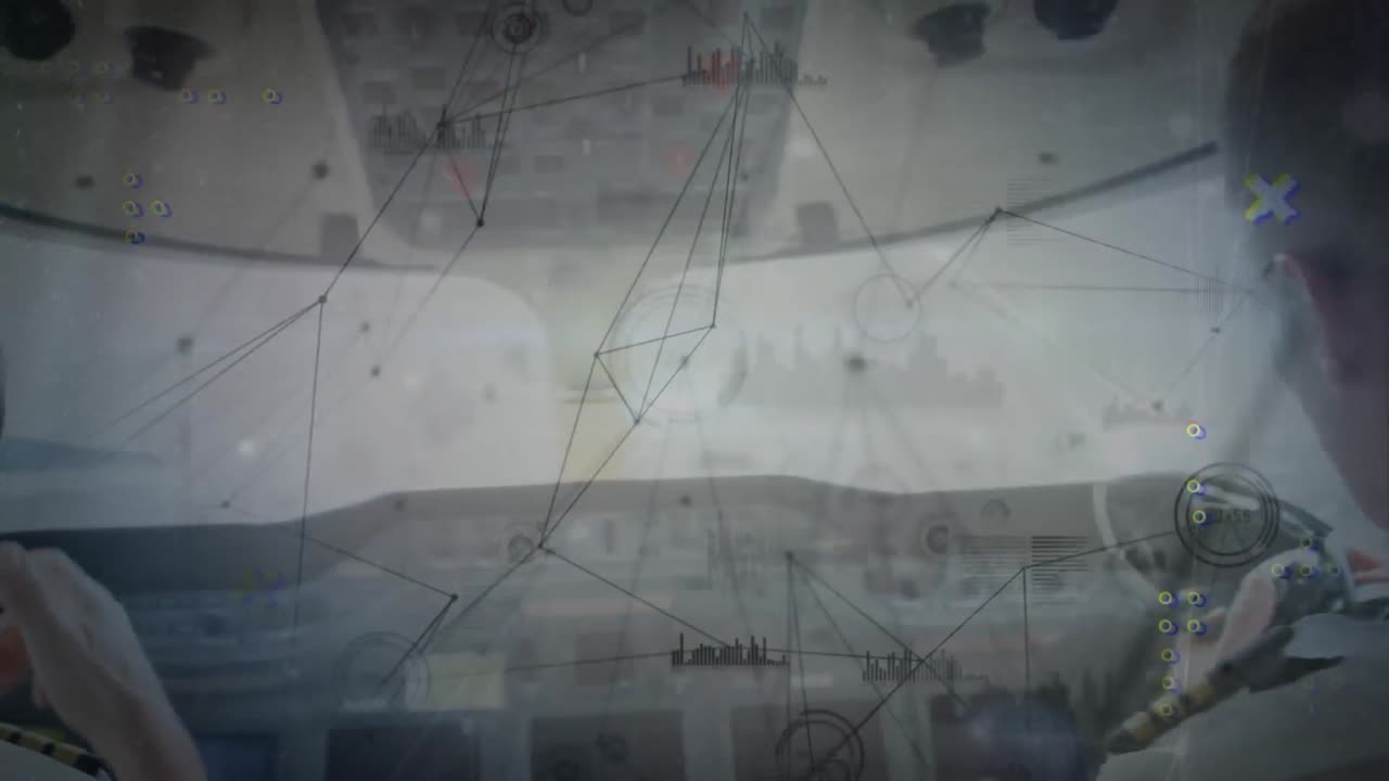 카우카스 항공사 조종사들에 대한 데이터 처리를 위한 연결 네트워크의 애니메이션