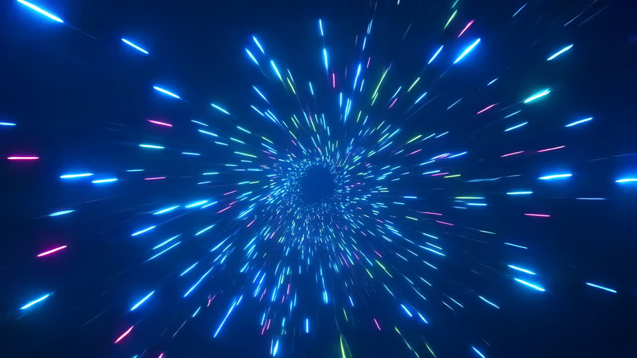 Colorful Hyperspace Light Tunnel