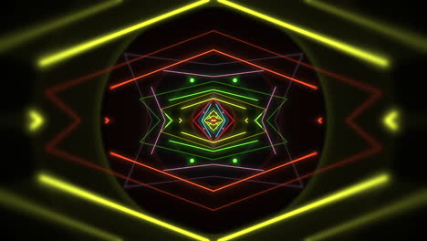 motion colorful neon geometric shape in space 10