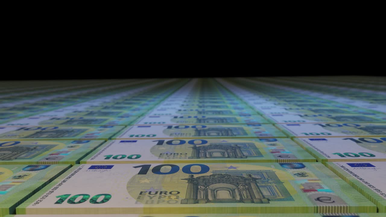 euro-geld-währung drucken nahtlose schleife animation hintergrund