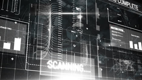 animation of screen with data processing