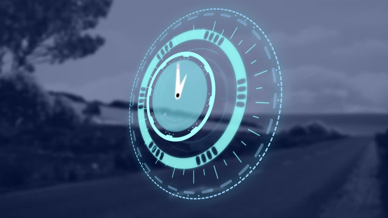 도로 위의 처리 원의 애니메이션