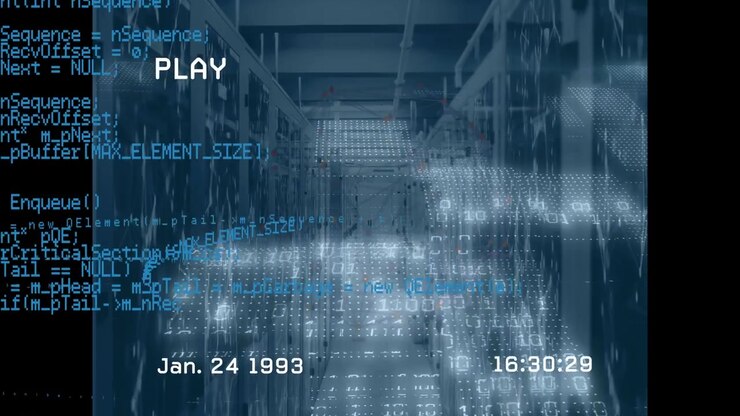 Animation of data processing over screen