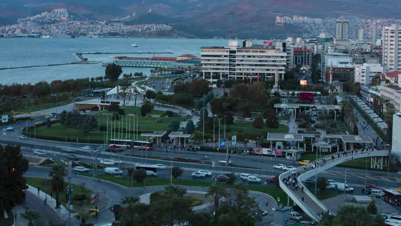 izmir turquía tiempo lapso konak reloj