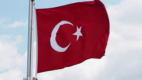 turkish flag waving in the wind