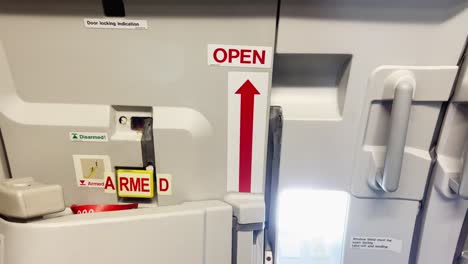 Airbus-airplane-aft-door-closed-and-armed-during-flight