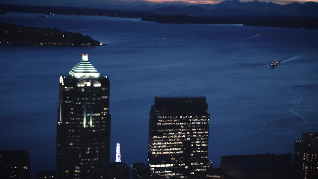 City Helicopter Filming Puget Sound in Seattle
