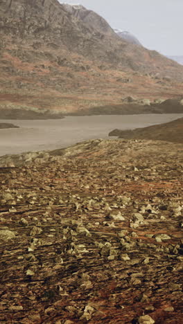 rocky mountain landscape with lake