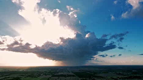 drone hyperlapse timelapse footage day cloudy raining cloud over countryside edinburg texas