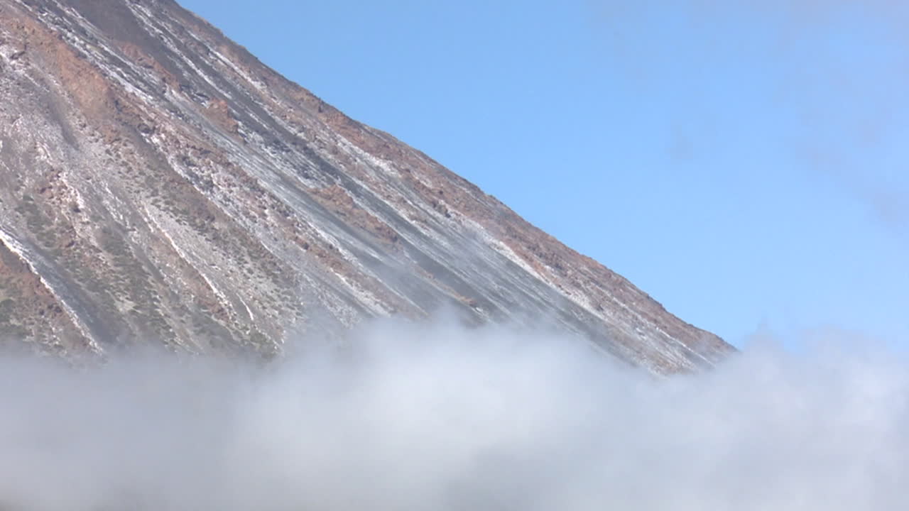 Volcanic Mountain Slope with Fog