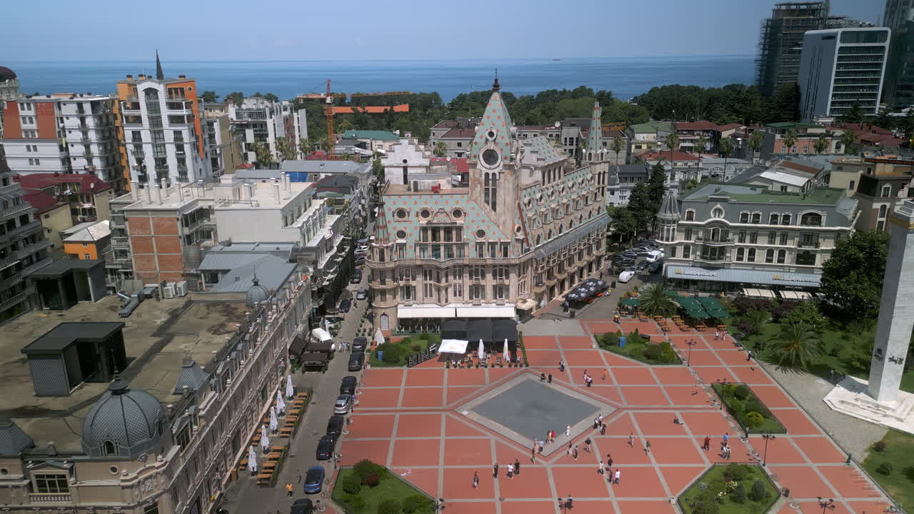 Aerial View of Europe Square in Batumi, Georgia