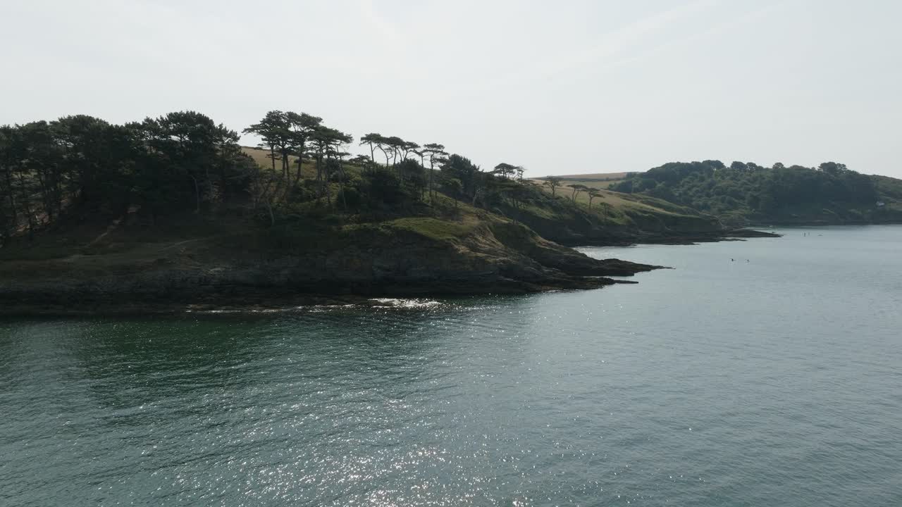 해안선 바위 나무 falmouth 강어귀 콘월 조감도 여름 영국 풍경