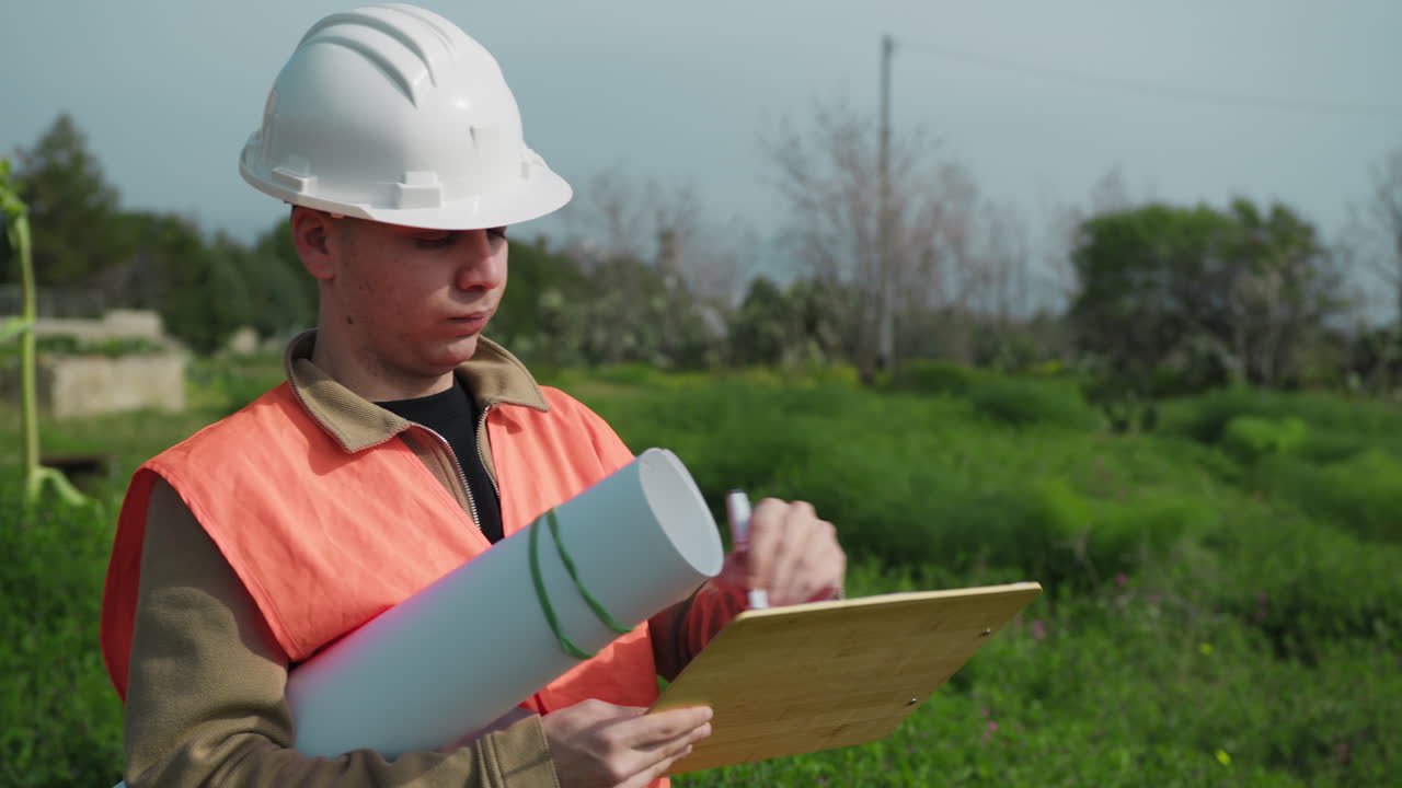 Building Engineer At Work During A Day In The Nature