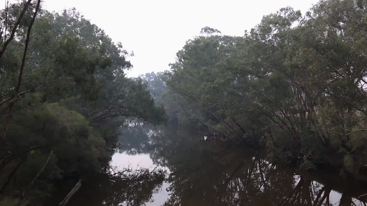 Misty Morning View Over Swan River Perth From Maali Pedestrian Bridge