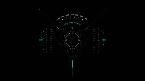 visualización de la interfaz de la aeronave futurista