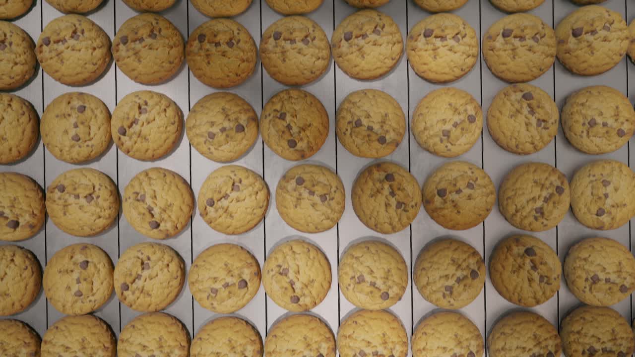 Automated Cookie Production Line In A Modern Food Factory