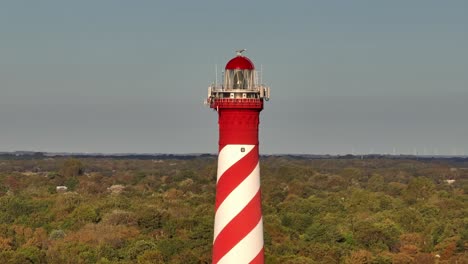 Close-up-shot-of-the-lighthouse-in-Burgh-Haamsteede-in-the-Netherlands-during-sunset