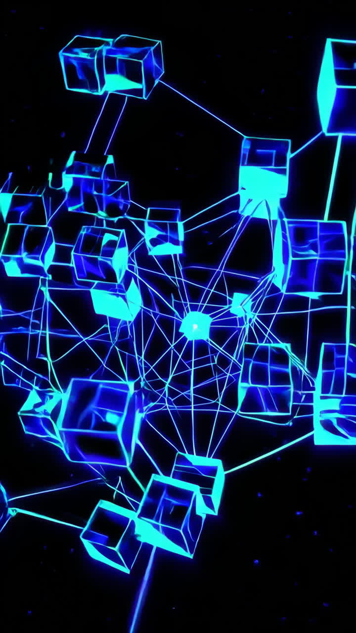 Network of Glowing Cubes