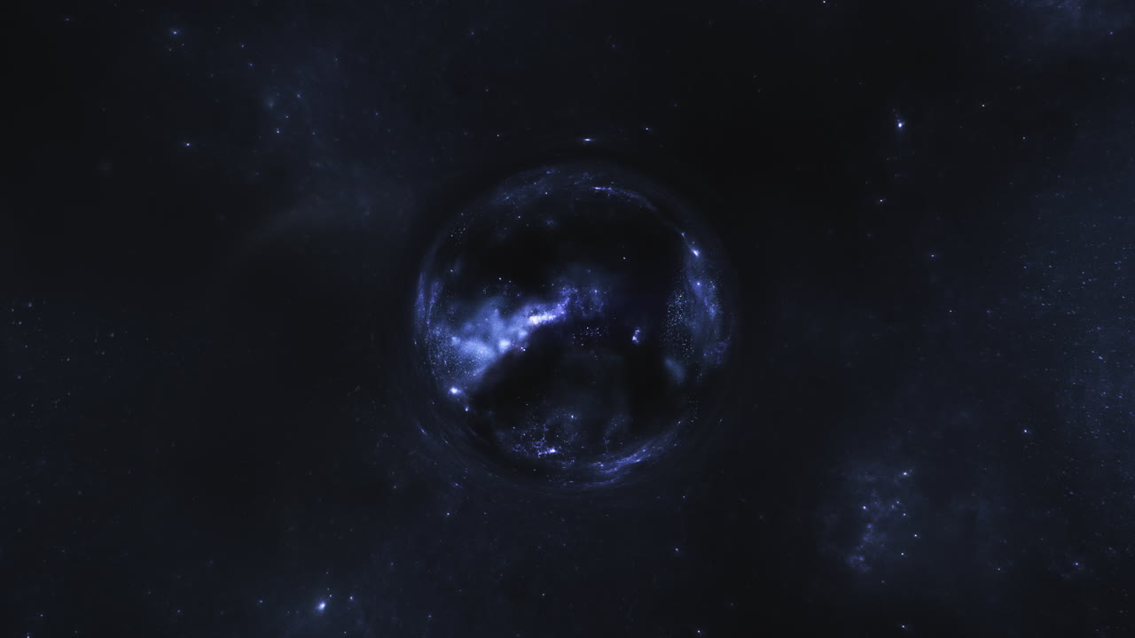 Dark blue giant wormhole curves the space around it