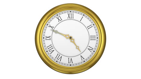 golden roman numeral clock ticking