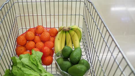 shopping cart with fruits and vegetables