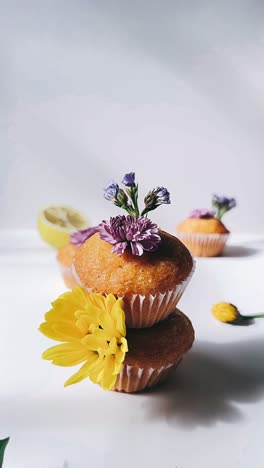 floral cupcakes with lemon