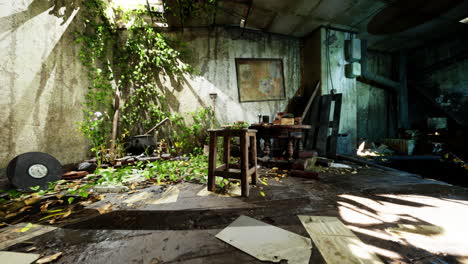 abandoned house overgrown with ivy