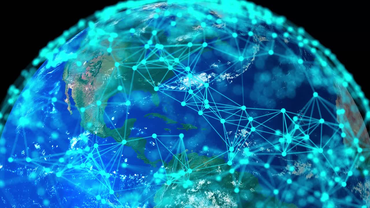 Abstract Tech Earth Globalization in 3d Motion Graphic