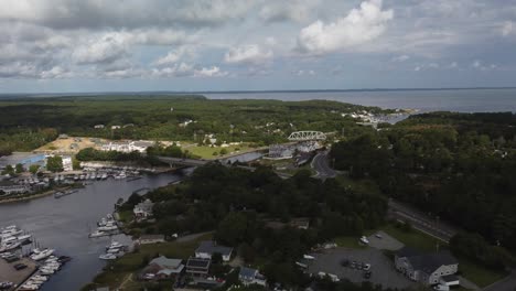 aerial view of shagwong marinas at southampton long island new york