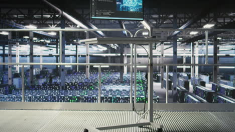industrial platform workstation in automated data center doing machine learning