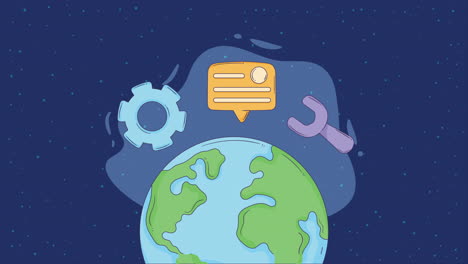 colaboración mundial y tecnología