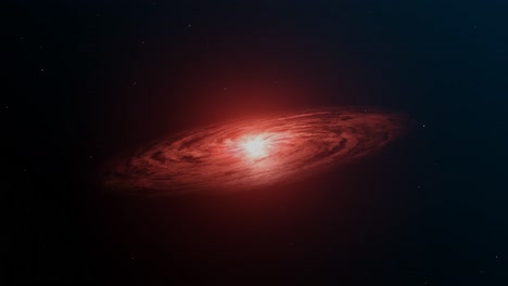 3D-Animation-Einer-Roten-Galaxie-Im-Weltraum