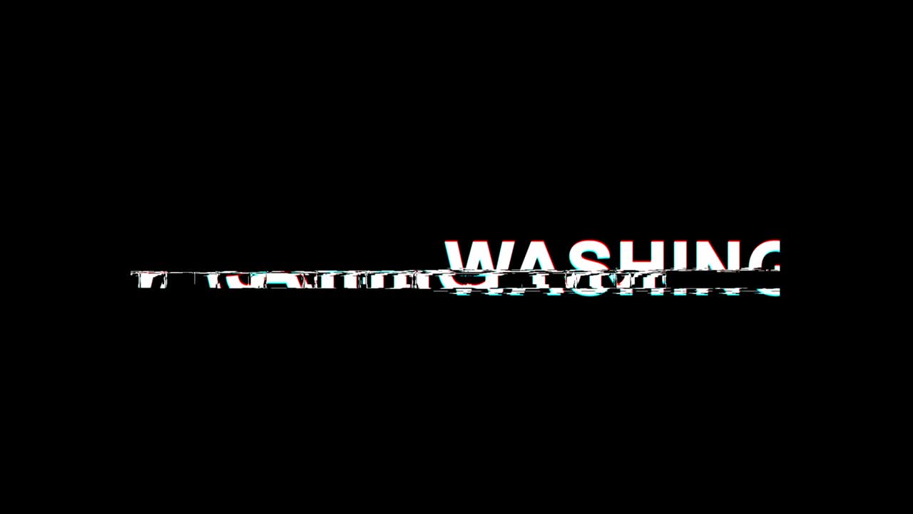 WASHINGTON Glitch Effect Text Digital TV Distortion 4K Loop Animation