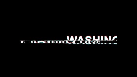 washington glitch effect text digital tv distortion 4k loop animation