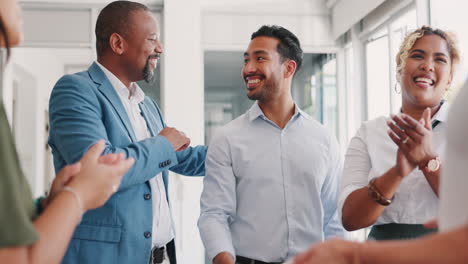 business people, applause and congratulations