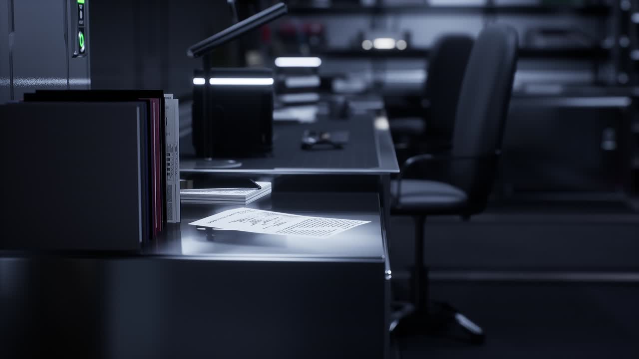 centro de red de oficinas y comunicaciones futurista