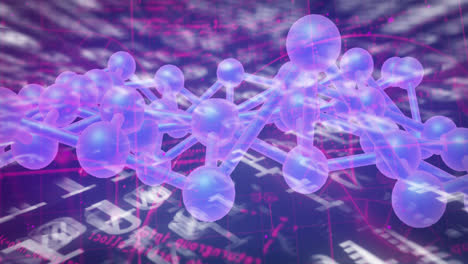 animación del procesamiento de datos sobre la fórmula química