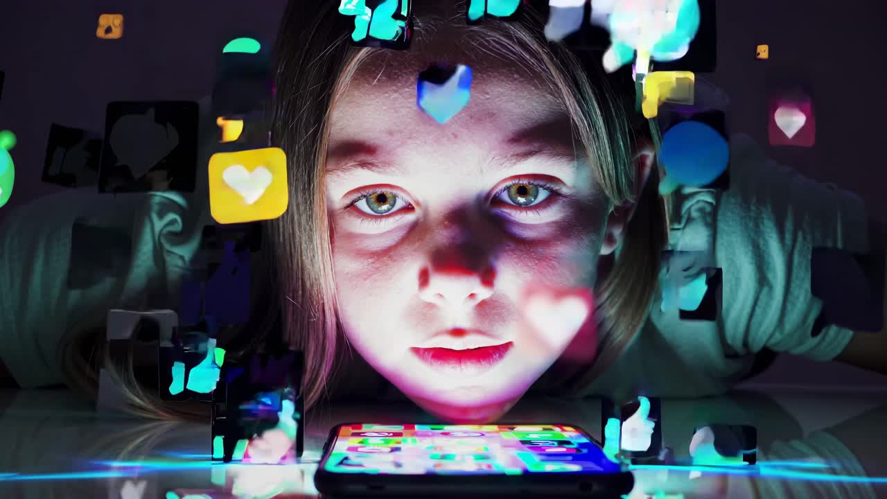 niña adolescente y participación en las redes sociales