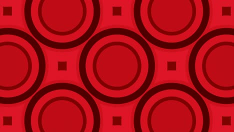 patrón de círculos y cuadrados geométricos rojos