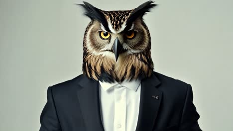 owl in a suit