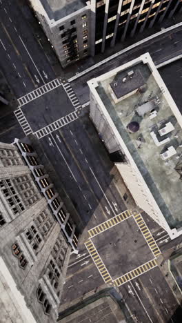 vista aérea de una intersección de la ciudad ocupada