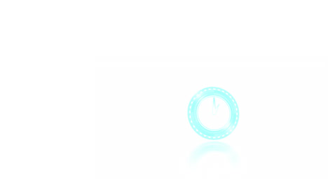 animación de un reloj moviéndose rápido sobre un fondo blanco