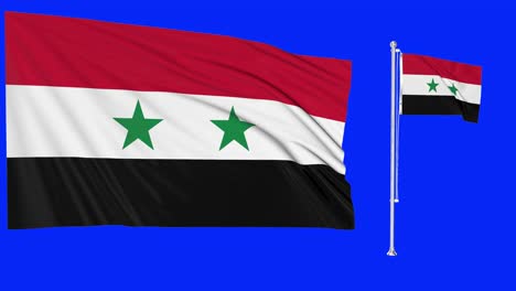 Green-Screen-Waving-Syria-Flag-or-flagpole